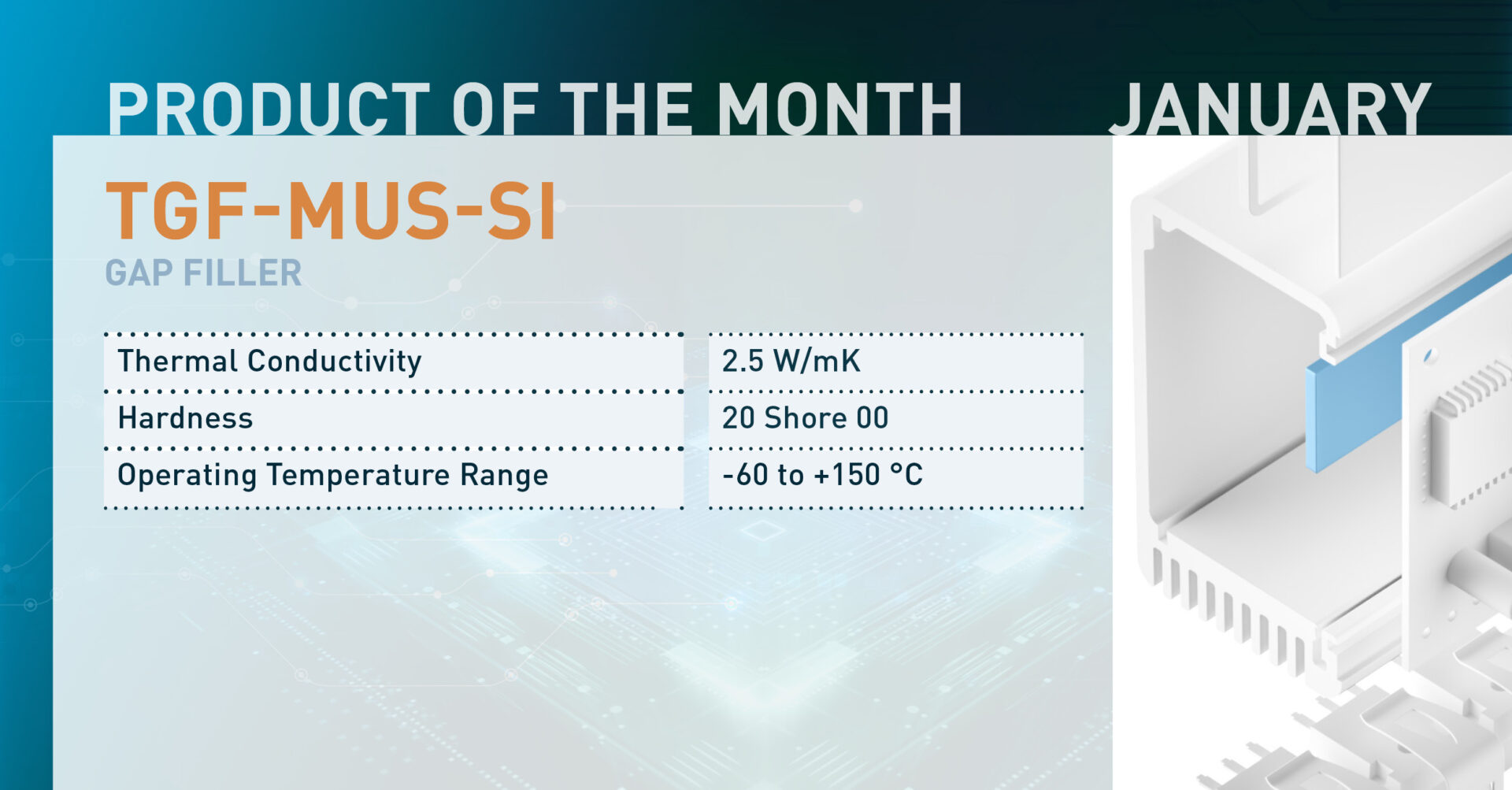 PRODUCT OF THE MONTH – January 2024 TGF-MUS-SI Gap filler Overview